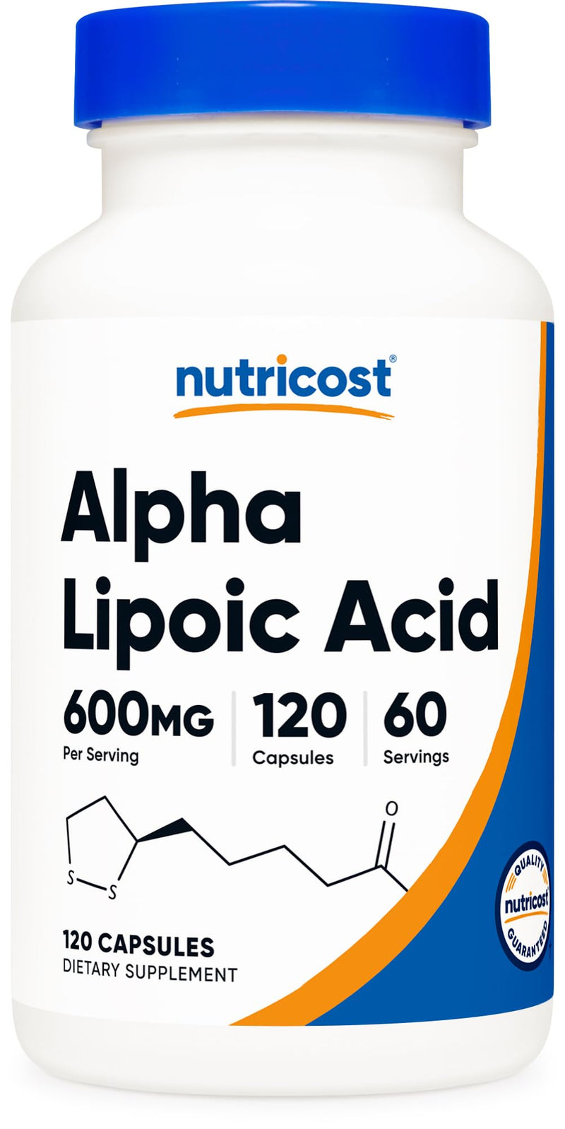 Nutricost Alpha Lipoic Acid (600mg) 120 Capsules, 60 Servings | Plant Based Caps, GMO-Free Unflavored 120 Count (Pack of 1)