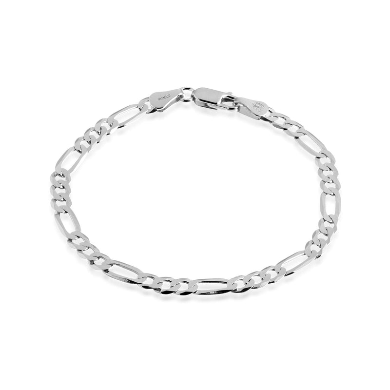 QUADRI - Figaro Link Chain in 925 Sterling Silver Italian 5MM Bracelet for Women Men Girls Boys - 7 to 9 Inch - Premium Quality Made in Italy Certified - Gift Box Included 8.5 Inches - BeesActive Australia