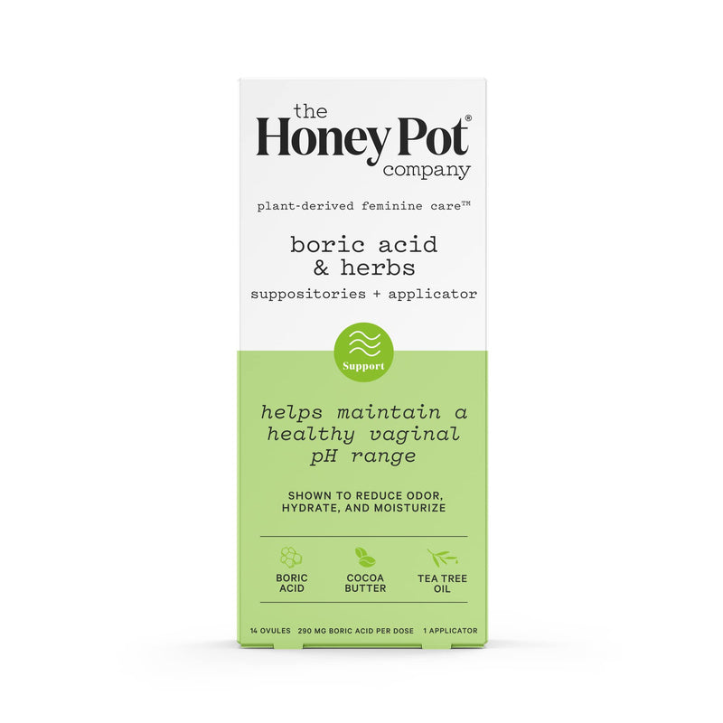 The Honey Pot Company 7 Day Boric Acid & Herbs Suppositories - Maintains and Balances Healthy Vaginal pH, Manages Odor, Hydrates, & Moisturizes. Gynecologist Approved. - BeesActive Australia