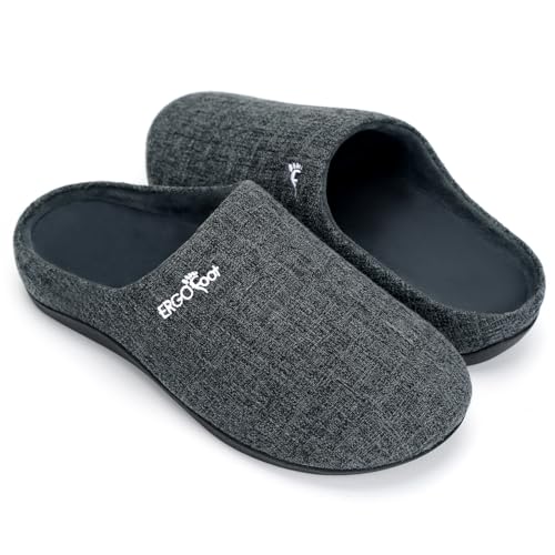 ERGOfoot Orthopedic Arch Support Slippers Women Men 11 Women/10 Men Grey
