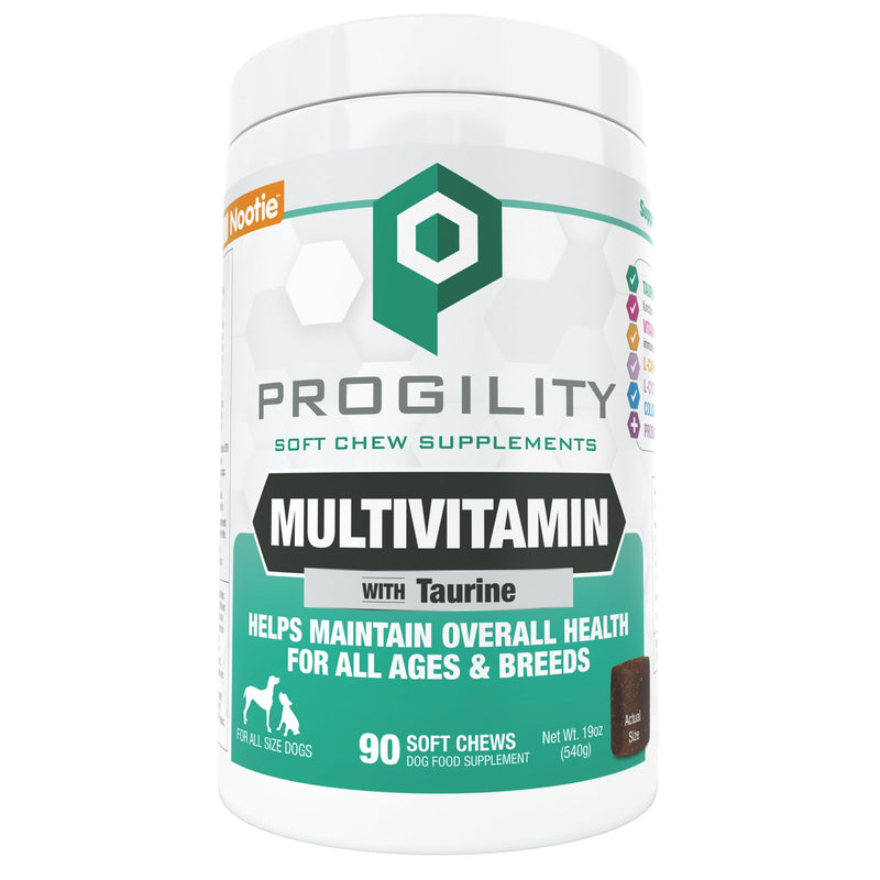 Nootie Progility Multvitamin for Dogs, Multivitamin Supplement for Dogs with Taurine, 90 Soft Chews per Container - PawsPlanet Australia