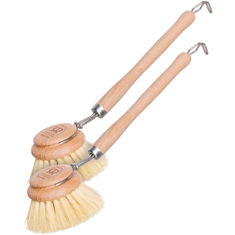 2 Pack REDECKER Tampico Fiber Bristle 2-Inch All-Purpose Kitchen Dish Scrub Brush with Beechwood Handle, Bamboo Dish Brush Alternative, Perfect for Pots, Pans, and Kitchen Utensils, Made in Germany 2-Inches - BeesActive Australia