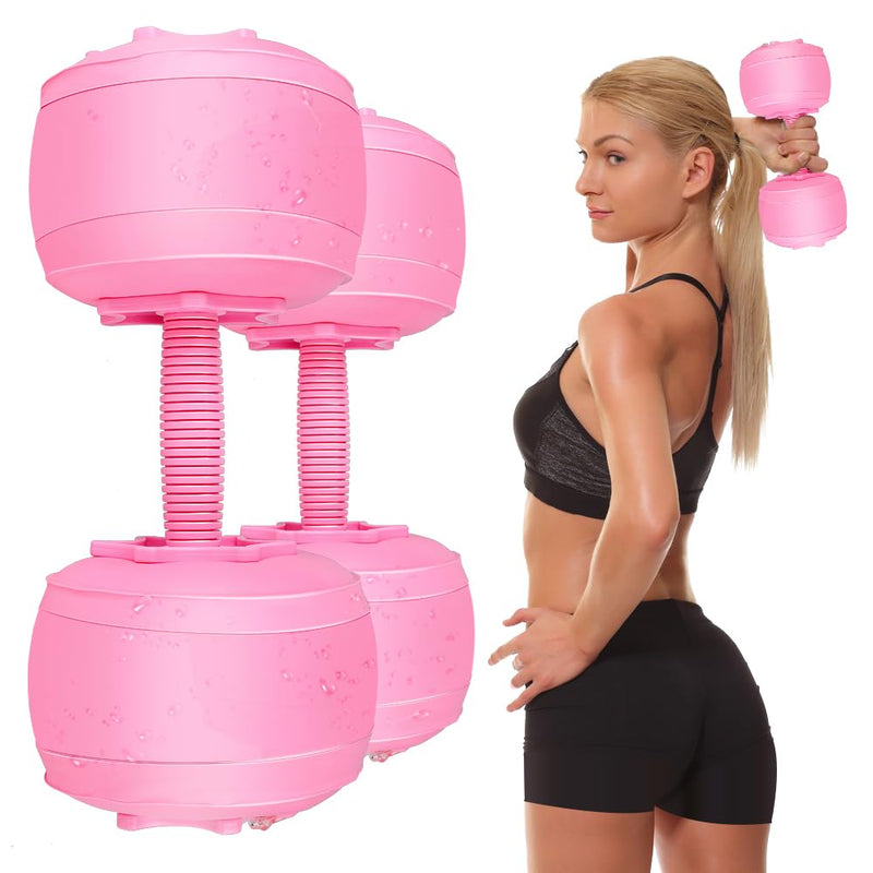 Water Filled Dumbbells Set for Women Travel Weights Adjustable Pink: 4~12 Lbs - BeesActive Australia