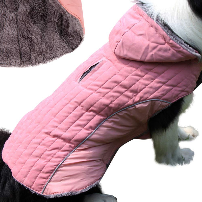Fleece Dog Hoodie for Small Medium Dogs Super Warm Puppy Jacket for Cold Winter Dog Coats,Pink M Medium (Pack of 1) Pink - BeesActive Australia