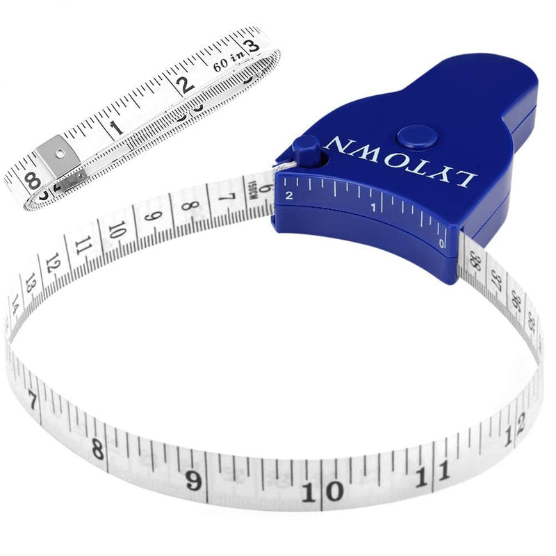 2PCS Body Measure Tape 60inch (150cm), Automatic Telescopic Tape Measure for Body Measurement & Weight Loss, Accurate Tape Measure for Tailor, Sewing, Fitness, Handcrafts, Clothes Blue - BeesActive Australia