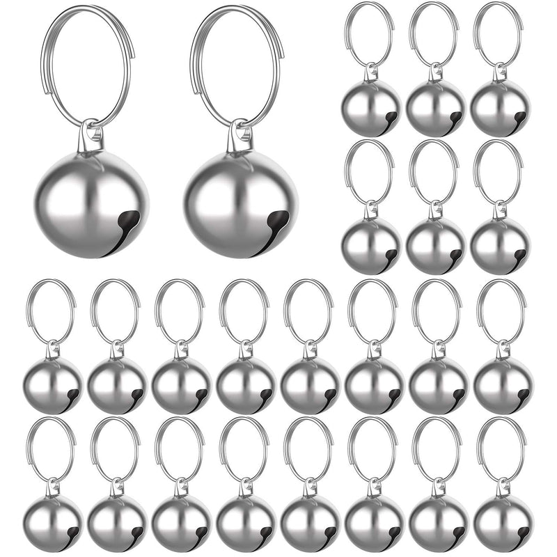 Outus 24 Sets of Cat Bells for Cat and Dog Collar Loud Pendant Pet Cat and Dog Bell Pet Pendant Accessories (Silver) Silver - BeesActive Australia