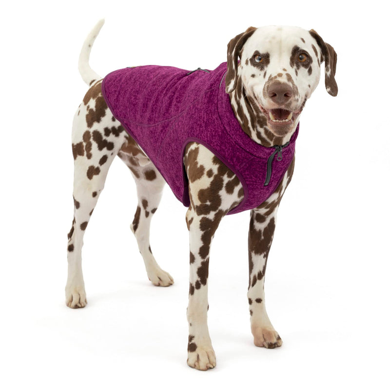 Kurgo Core Dog Sweater, Knit Dog Sweater with Fleece Lining, Cold Weather Pet Jacket, Zipper Opening for Harness, Adjustable Neck, Year-Round Sweater for Medium Dogs (Heather Violet, Medium) Medium (Pack of 1) Heather Violet - BeesActive Australia