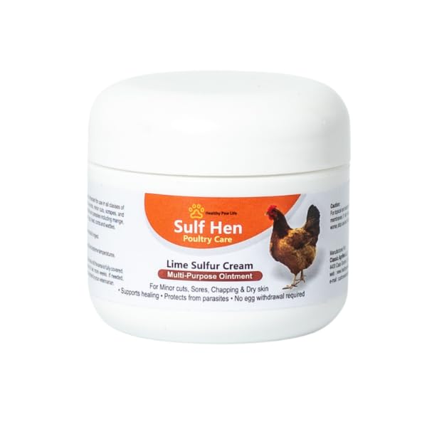 Sulf Hen Lime Sulfur Cream for Poultry Care – Ointment for Pecking Wounds, Chapped Skin, Cuts, Infections and Dermatitis – 2 oz - PawsPlanet Australia
