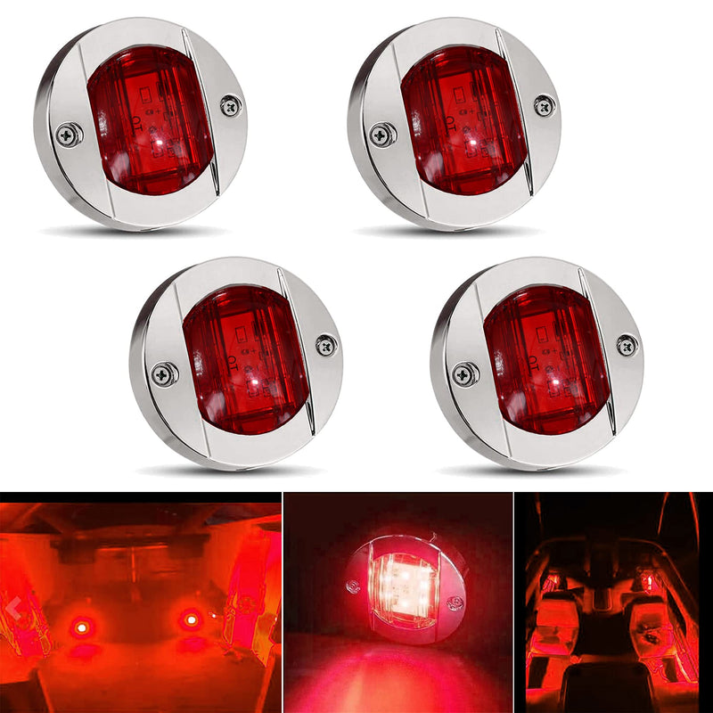 4Pcs DC 12V Red LED Marine Lighting Set for Boats and Yachts – Includes Interior, Navigation, Side Marker, Deck, Transom, Anchor, Stern, and Courtesy Lights - BeesActive Australia