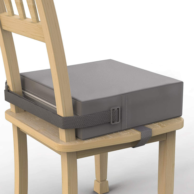 Toddler Booster Seat for Dining Table, PU Washable Double Safe Straps Non-Slip Bottom Booster Seat Dining Toddler, Portable Travel Increasing Cushion (Grey) Grey - BeesActive Australia
