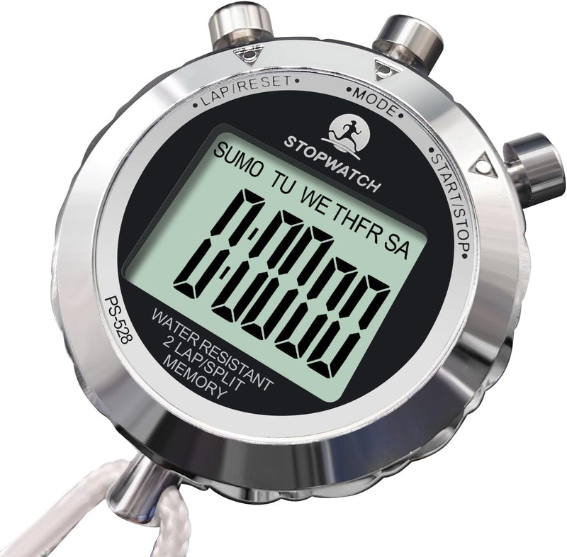 Stopwatch, Metal Stop Watch for Sports 10/100/400 Laps, Stopwatches Timer for Coach Sports Running with 0.01second & 0.001second Timing, Conutdown, Alarm 2 Lap Metal - BeesActive Australia