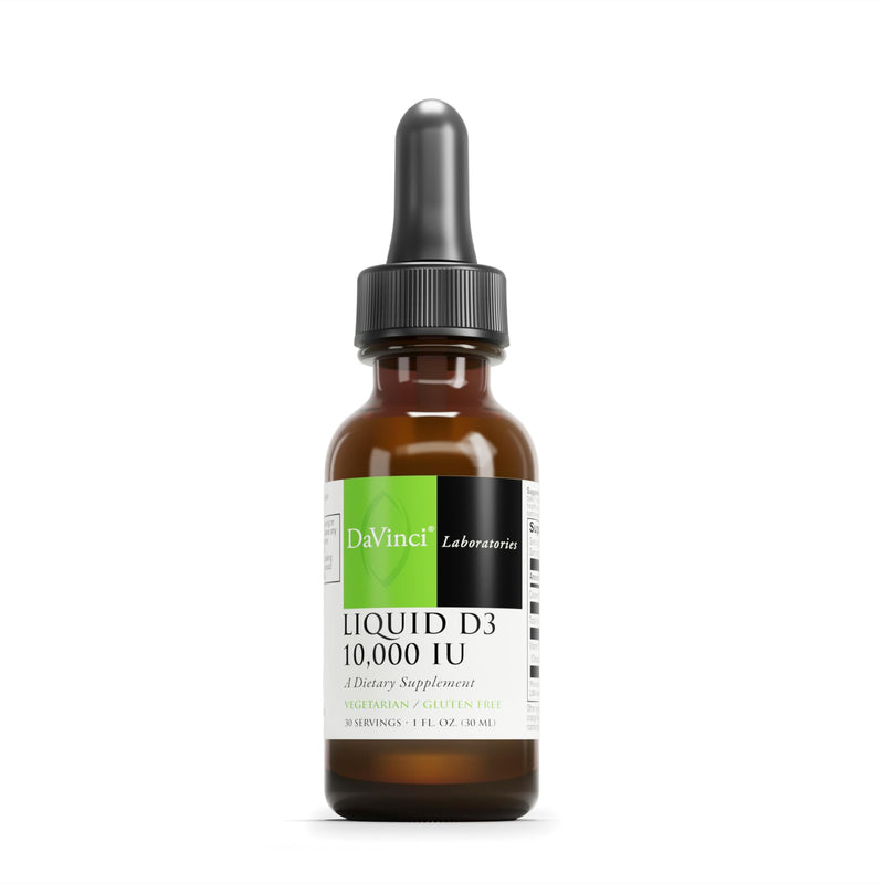 DAVINCI Labs Liquid D3 10,000 IU - Helps Support Bone Health, Immune Support & Heart Health with Vitamin D3 - Gluten Free & Vegetarian - 1 Fl Oz (30 Servings) 1 Fl Oz (Pack of 1)