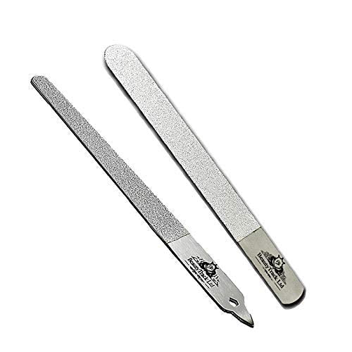 BeautyTrack 6-Inch Diamond Deb Nail File, for Manicure, Pedicure, Grooming Foot Skin, Podiatric Foot Care Instruments, Stainless Steel (Pack of 2, 2026 Stock), Pouch