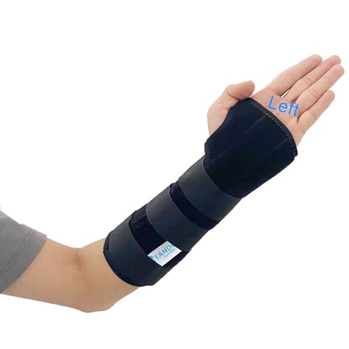 Unisex Forearm and Wrist Support Splint Brace Double Fixation Wrist Brace for Carpal Tunnel,Adjustable Night Time Forearm Immobilizer Brace Splints,9.8 inch (25cm) length (LH/S) Left Hand Small/Medium