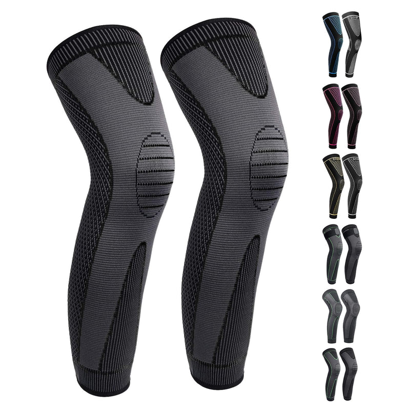 Full Leg Sleeves Long Compression Leg Sleeve Knee Sleeves Protect Leg, for Man Women Basketball, Arthritis Cycling Sport 2X-Large (1 Pair) 01_Black - BeesActive Australia