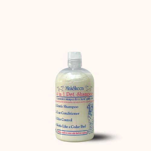 Minksheen Dog Grooming Shampoo and Conditioner, concentrated 16 oz, Makes up to one GALLON ready to use shampoo, natural Itch relief for pets, PH Balanced, works like a cedar bed, Made in USA - BeesActive Australia