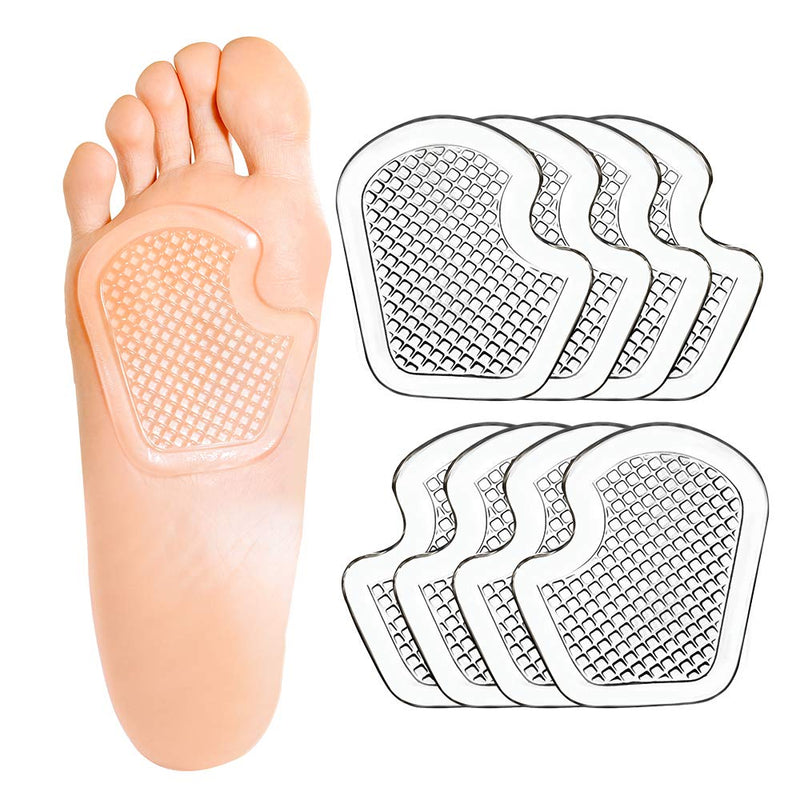 Metatarsal Pads 8 Count Gel Cushions, Ball of Foot Cushion Protect and Relieve Metatarsal, Sesamoid, Ball of Foot Pain - 4 Pairs