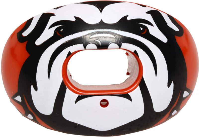 Battle Sports Oxygen Football Mouthguard - Football Mouth Guard with Strap, Superior Airflow & Better Performance, Maximum Breathability, Works with Braces - Bulldog/Red - BeesActive Australia