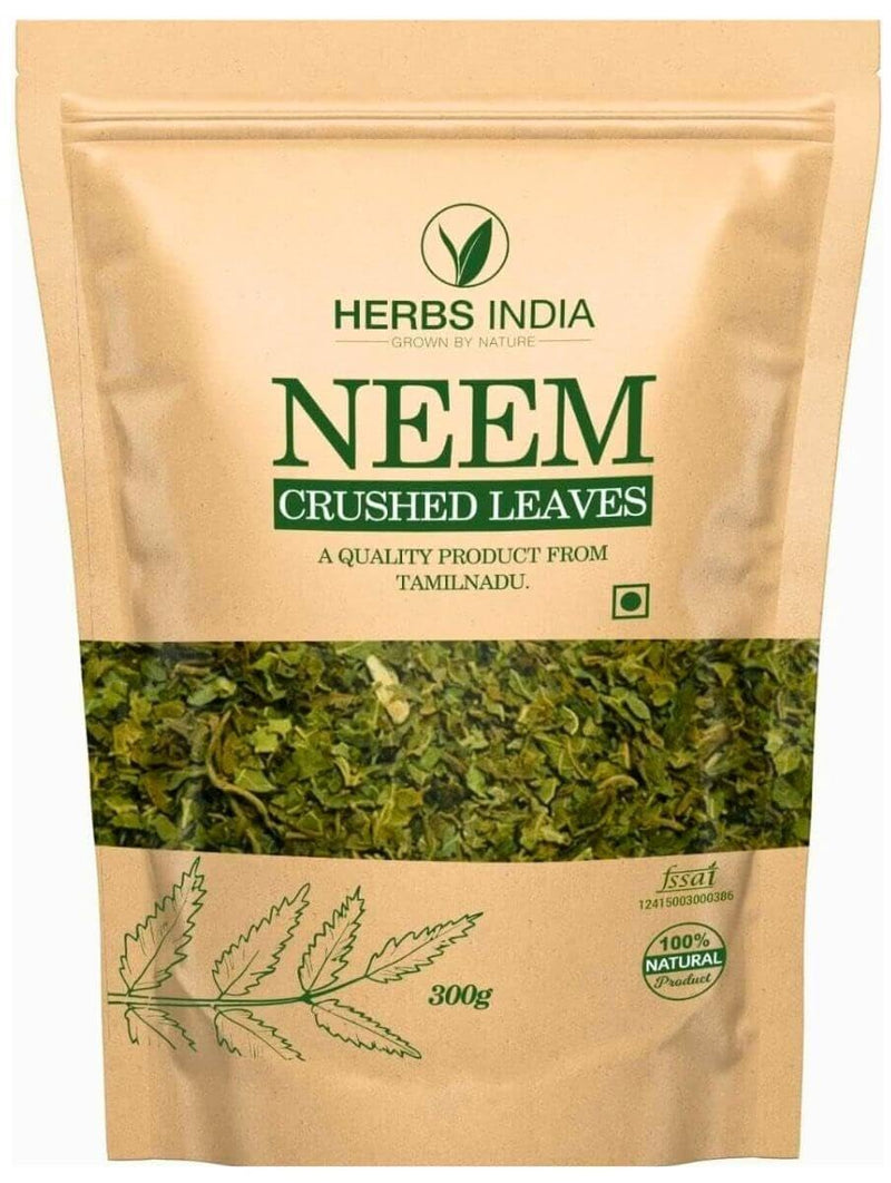 Neem Leaves Crushed (Not Powder), Good to Make Fresh Neem Leaf Tea 300 Grams (10.6 Oz), Herbal Supplements - HerbsIndia 10.6 Ounce (Pack of 1)