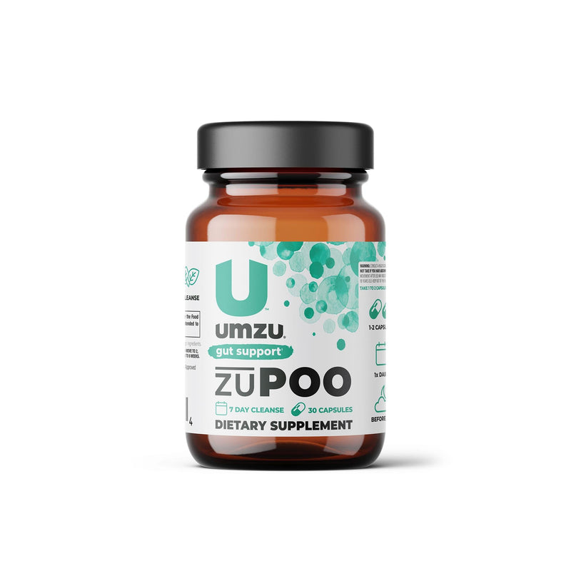 UMZU zuPOO - Colon Cleanse & Gut Support Supplement, Healthy Waste Elimination and Bowel Movements, Vitamins, Minerals, Herbs, Barks Blend, 7-Day Cycle, Bloating Relief - (15 Day Supply 30 Capsules) - BeesActive Australia