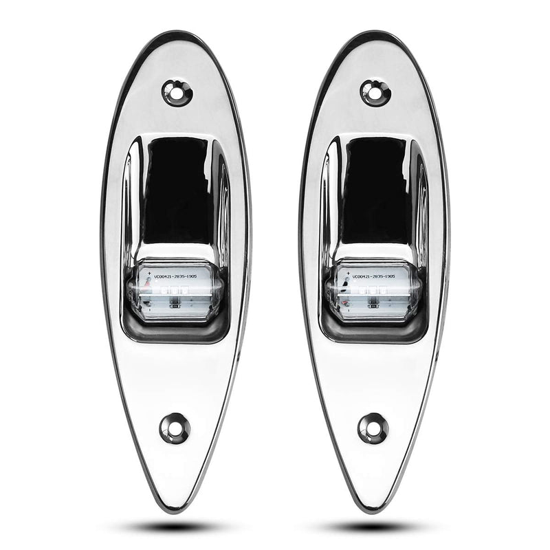 TIKSCIENCE Boat Navigation Lights 12V Waterproof LED Flush Mount Marine LED Boat Lights Shark Eye Teardrop Lights Red and Green Side LED Bow Light for Pontoon Skiff Fishing Boats Teardrop Light - BeesActive Australia