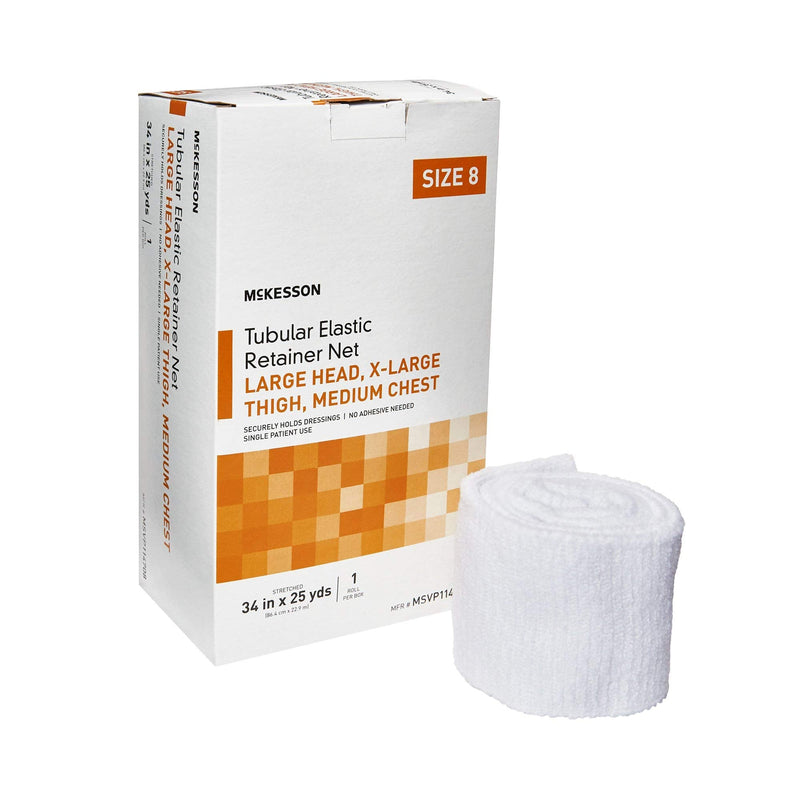 McKesson Tubular Elastic Retainer Net Dressing, Non-Sterile, Head, Thigh, Chest, Size 8, 34 in x 25 yd, 1 Count, 1 Pack Size 8 1 Count - BeesActive Australia