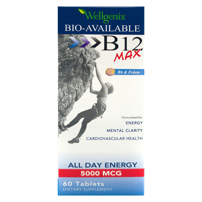 Wellgenix Bio-Available Sublingual B12 B6 Folate Vitamin Formulated for High Absorption - Nutritional Multivitamin Supplement (60 ct) 1 Pack 60 Count (Pack of 1)