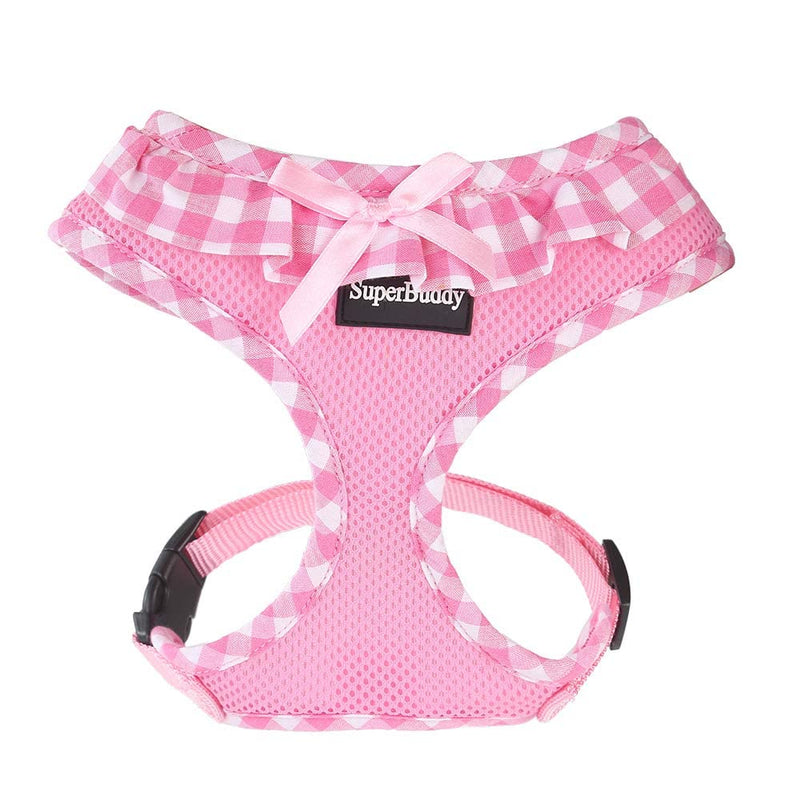 Upgraded Soft Mesh Dog Harness, Super Breathable Lightweight Pet Harnesses for Puppy Dogs outdoor Walking, Pink Dog Harness -Small S (Neck Girth 9.8"; Chest Girth:12”-18“) Adorable Pink - BeesActive Australia