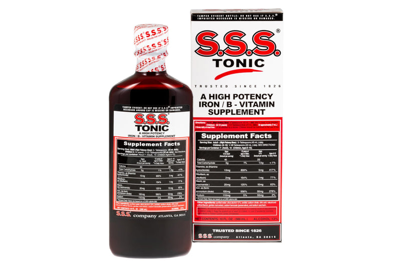 S.S.S. Tonic Liquid Iron & Vitamin B Supplement with B1, B2 & B3, 10 Fl Oz | High-potency, easy-to-take formula for daily energy support; made in USA 10 Fl Oz (Pack of 1)