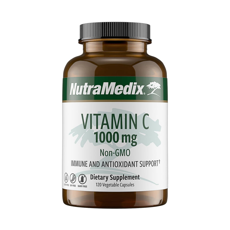 NutraMedix Vitamin C 1000mg - Antioxidants Supplement for Immune Support & Heart Health - Vitamin C from Ascorbic Acid - Vegan, Non-GMO (120 Vegetarian Capsules) 120 Count (Pack of 1)