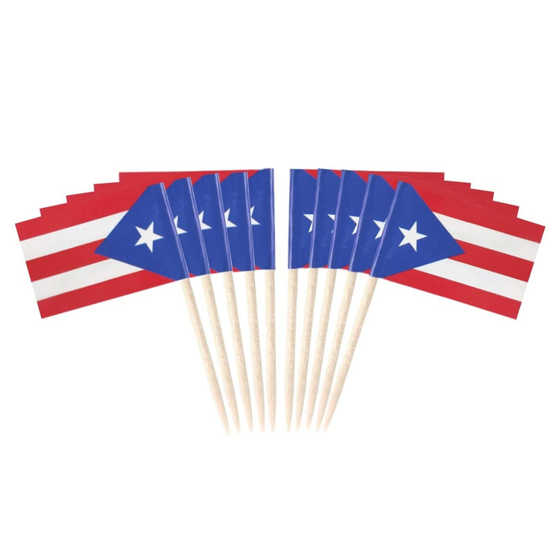 JAVD CYPS 100 Pcs Puerto Rico Flag Puerto Rican Toothpick Flags, Small Mini Stick Cupcake Toppers Puerto Rican Flags,Country Picks Party Decoration Celebration Cocktail Food Bar Cake Flags - BeesActive Australia