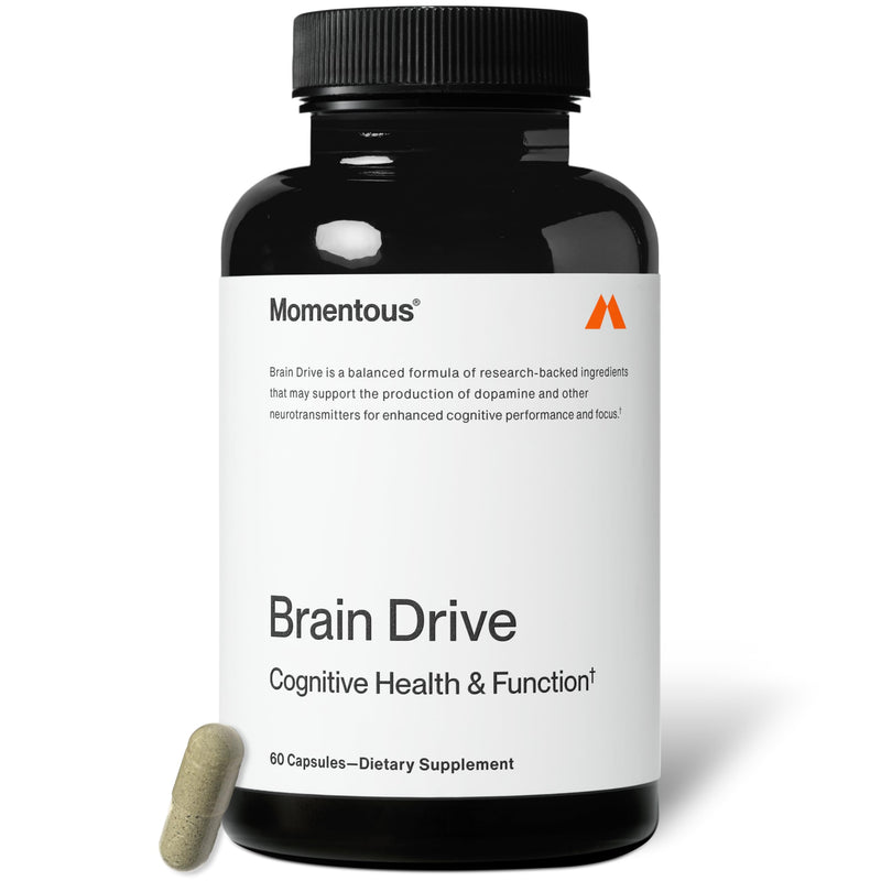 Momentous Brain Drive Nootropic Supplement, Memory & Focus | Supports Cognitive Function, Mental Clarity, & Brain Health, NSF Certified for Sport, Non-GMO & Gluten-Free (30 Servings)