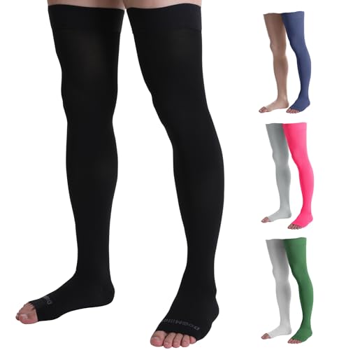Doc Miller Thigh High Compression Socks 20-30mmHg X-Large (1 Pair) Black