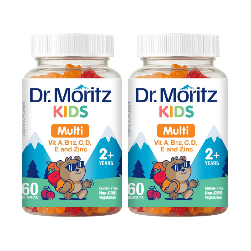 DR. MORITZ Kids Multivitamin Gummies - with Kids Vitamins A C D E B6 B12 Zinc and More - Complete Daily Support - Vegetarian and Non-GMO, 2 Pack (120 Count) 60 Count (Pack of 2)