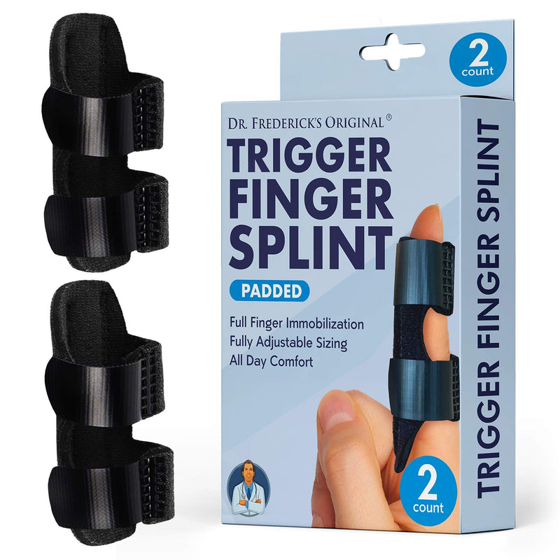 Dr. Frederick's Original Trigger Finger Splint - 2 Pieces - Doctor-Developed Design Fits Index Finger - Middle Finger - Ring Finger 1 Pack (2 Splints) - BeesActive Australia
