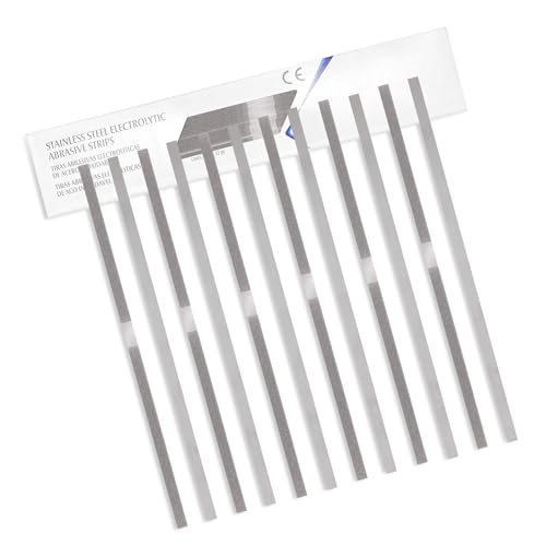 Annhua Teeth Sanding Strip 4 Mm Med Grit Dental Sanding Strips with Uniform Particle, Reusable Stainless Steel Dental Abrasive Strips for Dentists Braces Polishing - One Side|12 Pcs