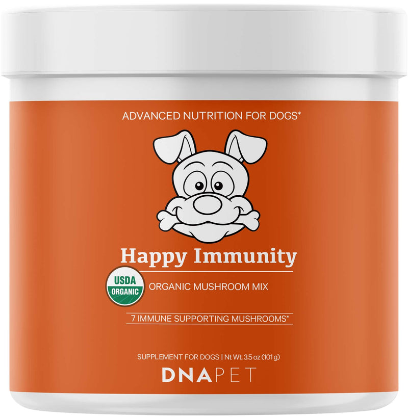 Happy Immunity USDA Certified Organic Mushroom Complex for Dogs, Organic Cordyceps Shiitake Reishi, Vegan Mushroom Blend Powder Canine Supplement, Advanced Mushroom Mix, Non-GMO, 3.5 oz - PawsPlanet Australia