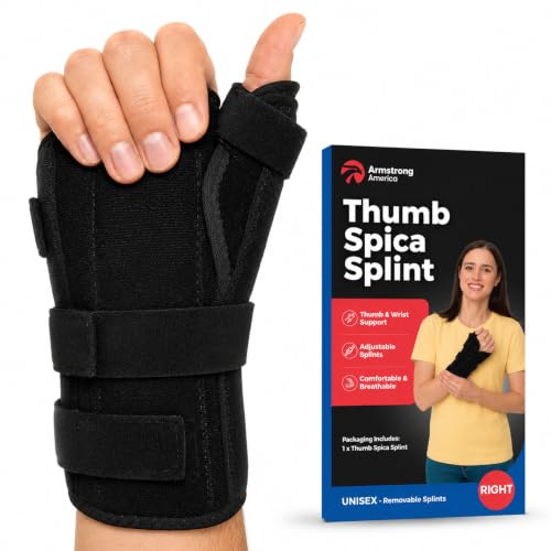 Thumb Spica Splint & Wrist Brace | Both a Wrist Splint & Trigger Thumb Brace to Support Sprains, Tendinosis, De Quervain's Tenosynovitis, Fractures | Arthritis & Carpal Tunnel Pain (Right Hand S/M) Right Small/Medium (Pack of 1)