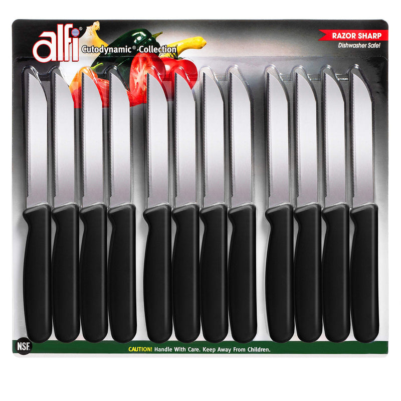 Alfi All-purpose Knives Aerospace Precision Pointed-tip - Made in USA (Classic Black, 12 pack) Classic Black - BeesActive Australia