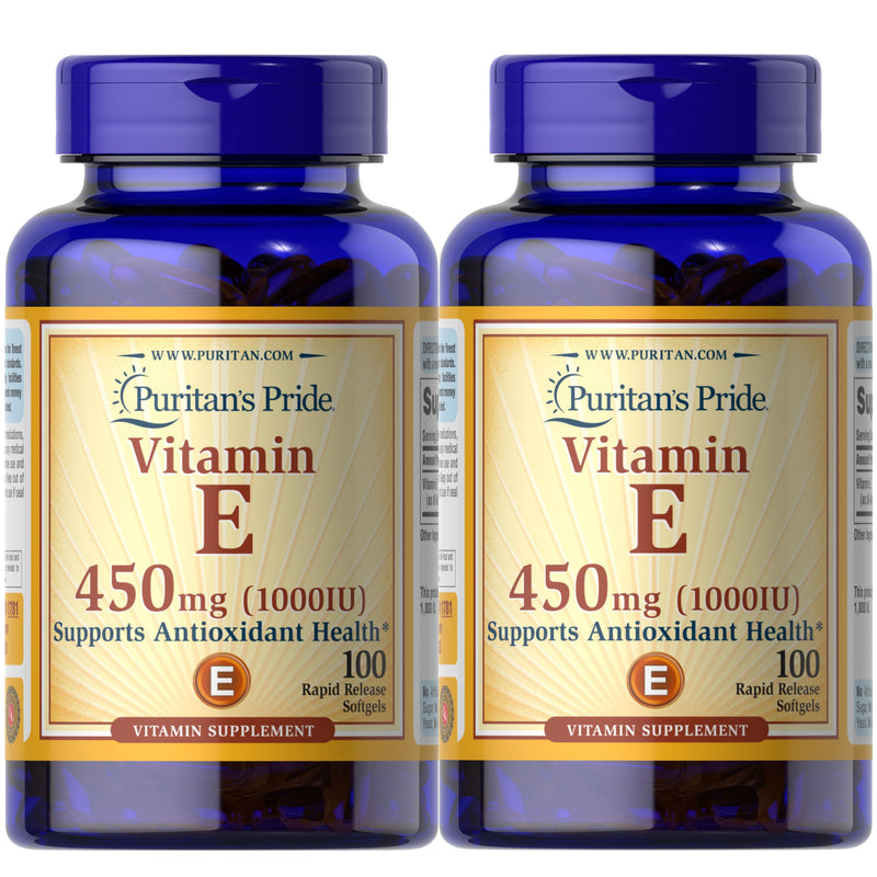 Puritan's Pride Vitamin E Supports Immune Function, 450 mg,100 count (Pack of 2) - Packaging May Vary 100 Count (Pack of 2) - BeesActive Australia