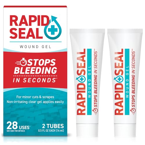 Rapid-Seal Hemostatic Wound Gel, 2 Tube, Stops Bleeding in Seconds 2 Tubes (0.5 Fl Oz Each)