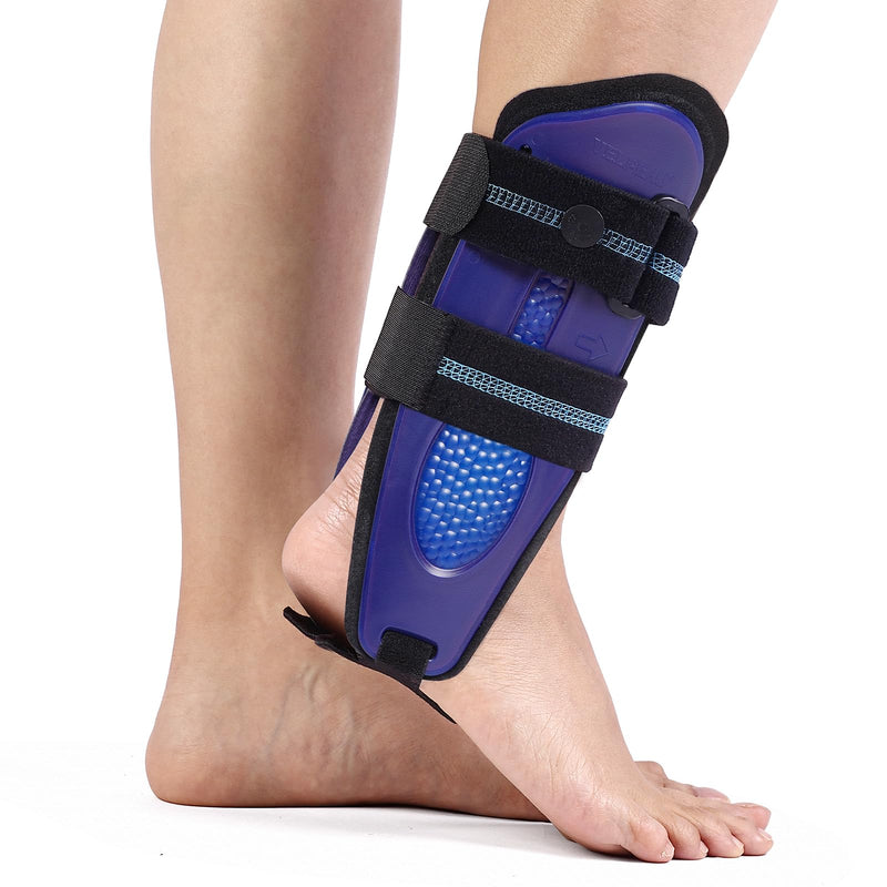 Velpeau Ankle Stabilizer Brace for Sprain, Ligament Injury (Grade 1 to 2), Tendonitis, Adjustable Stirrup Ankle Support Splint for Women and Men,Reversible Left & Right Foots,One Size(Foam Pads, Blue) Foam Pads - BeesActive Australia