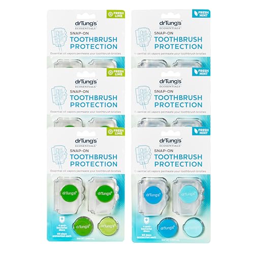 DrTung's Snap-On Toothbrush Cover Caps 2 Count - Pack of 6 6 Pack