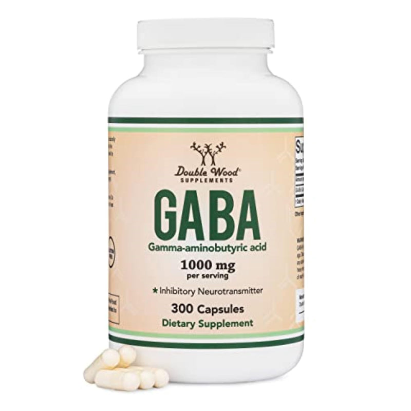 GABA 1,000mg, Calm, Relaxation + Sleep Support, Pure, 300 Capsules | Calm, Relaxation + Sleep Supplement, Pure Single-Ingredient (No Added B-6), Take Before Bed, Non-GMO, Third Party Tested 300 Count (Pack of 1)
