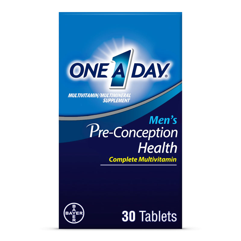 One A Day Men's Pre-Conception Health Multivitamin to Support Sperm Health, Supplement for Men with Vitamin C, Vitamin E, Selenium, Zinc, and Lycopene, 30 Count 30 Count (Pack of 1)