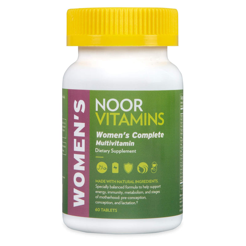 Noor Vitamins Halal Womens Multivitamin & Mineral I Once Daily Vitamin Supplement I Vegan | Supports Energy, Immunity, Metabolism, Healthy Appearance and Stages of Motherhood I 2-Month Supply