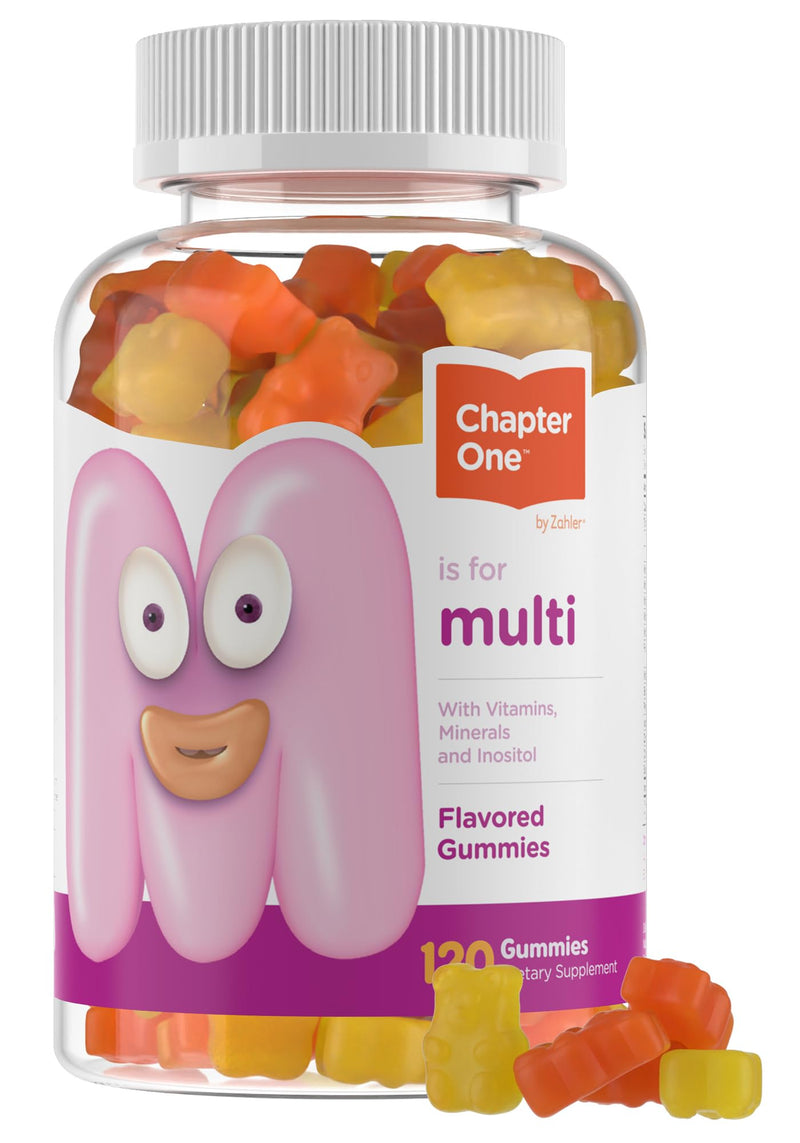 Zahler - Chapter One Kids Multivitamin Gummy with 13 Vitamins & Nutrients (120 Flavored Gummies) - Certified Kosher Kids Vitamins Including Vitamin C, D3, Zinc & More - Delicious Multivitamin Gummies 120 Count (Pack of 1)