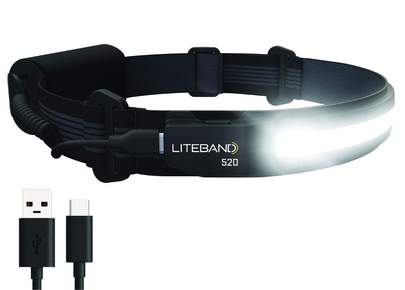 LED Headlamp Liteband Lightweight ACTIV 520 Lumen Bright Head Lamp, Powerful High Rechargeable Battery Powered Headlamps, Camping, Running, Hard Hat Light, Best Rated For Forehead Flashlight, Night - BeesActive Australia