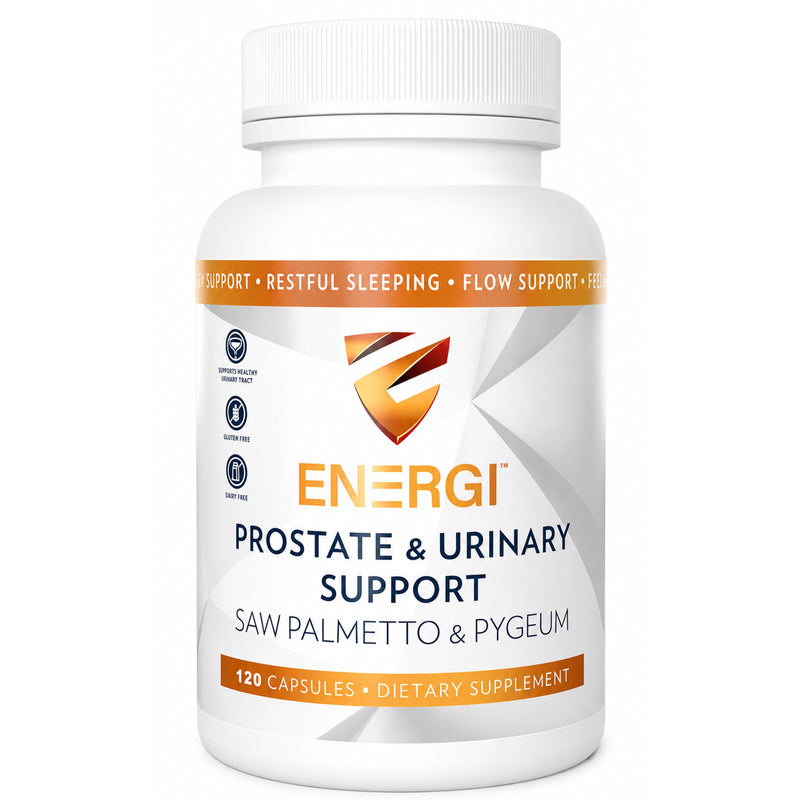 Energi Prostate Supplement, 200mg Saw Palmetto & Pygeum, 120 Capsules | With Pumpkin Seed, Zinc, Selenium & Green Tea Extract, Vegetable Capsules, Supports Urinary Flow, Made in USA