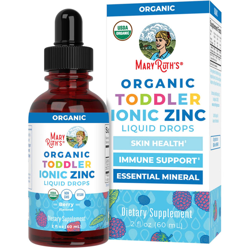 MaryRuth Organics USDA Toddler Liquid Drops | Zinc Sulfate | Immune Support Supplement| Skin Health | Vegan | Formulated for Ages 1-3 | Delicious Berry Flavor | 1 Month Supply | 2 Fl Oz - BeesActive Australia